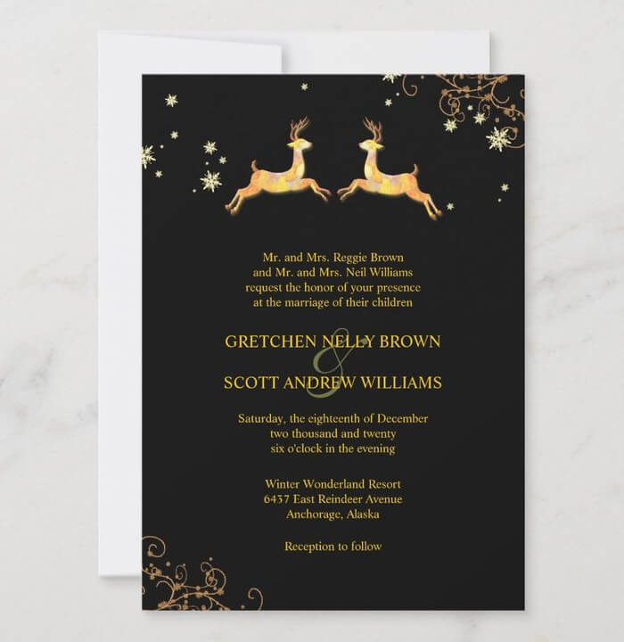 Reindeer Christmas Wedding Invitations