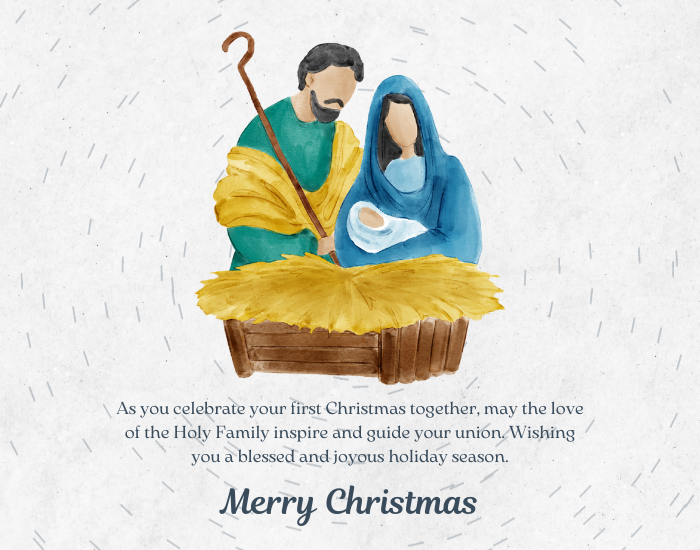 Religious Christmas Wishes to a Newly Married Couple