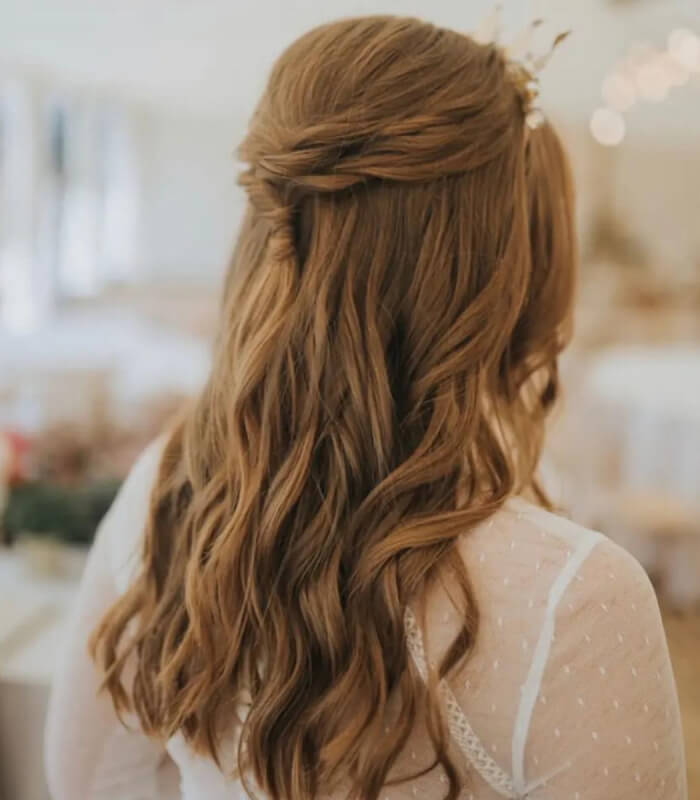 Half-Up Ponytail Perfection with Teased Crown