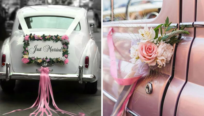 Rolling in Style 20 Creative Wedding Car Decoration Ideas that Announce Just Married