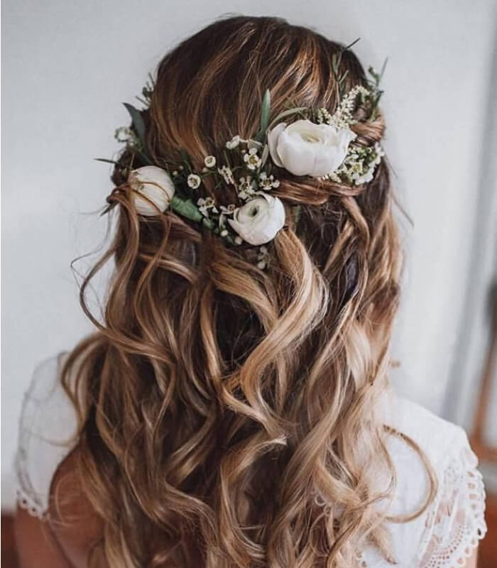 Soft Waves with Floral Accents