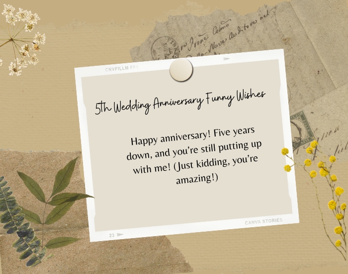 5th Wedding Anniversary Funny Wishes