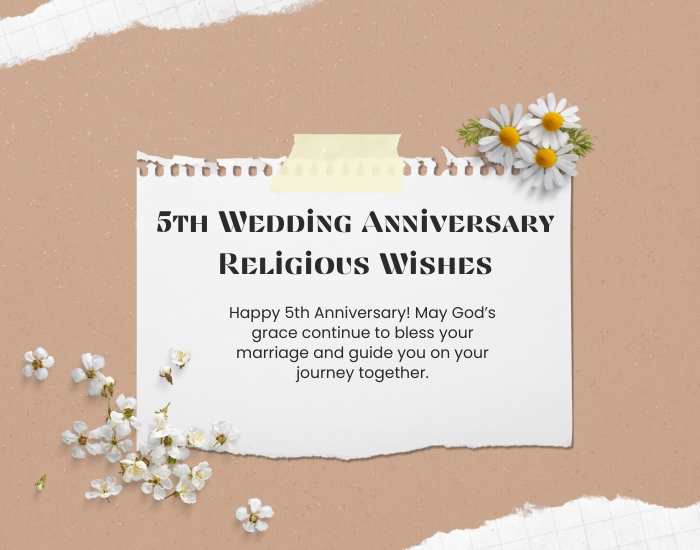 5th Wedding Anniversary Religious Wishes
