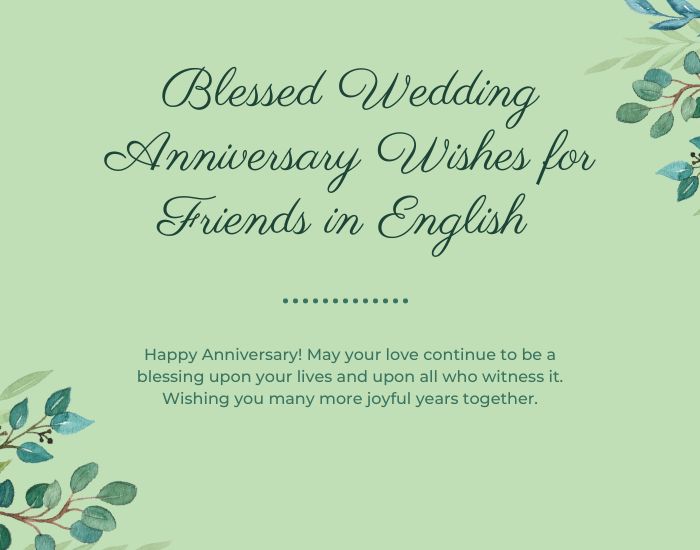 Blessed Wedding Anniversary Wishes for Friends in English 
