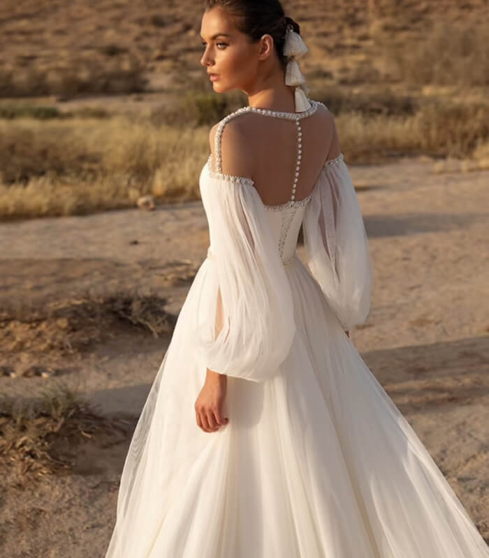 Bohemian Pearl Wedding Dress