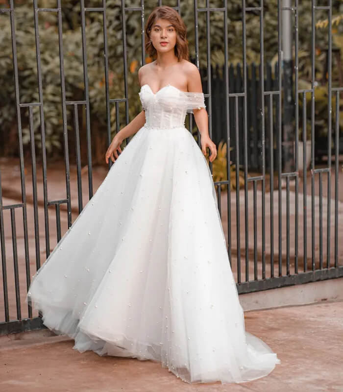 Fairytale Pearl Beaded Wedding Dress