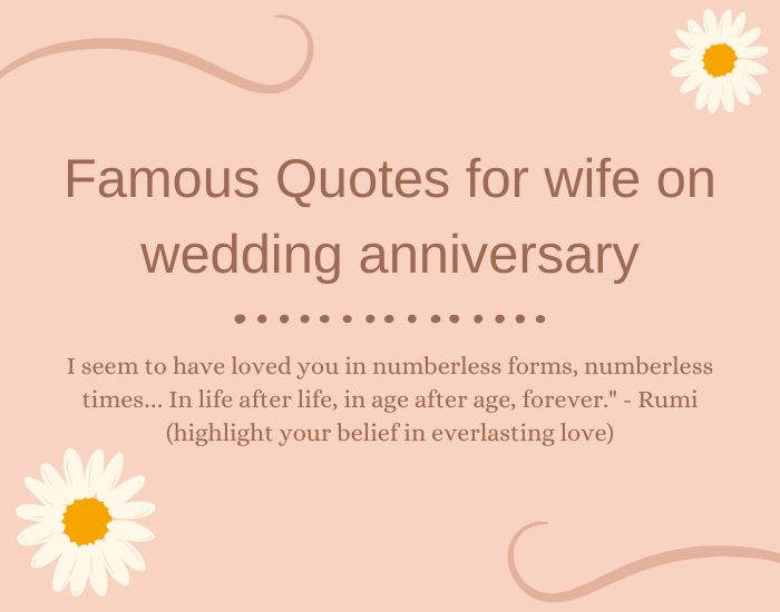 Famous Quotes for wife on wedding anniversary