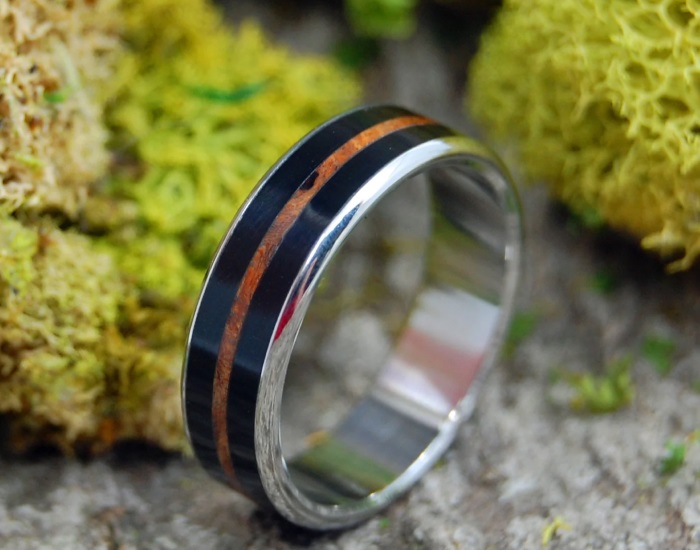 Onyx and Wood Ring