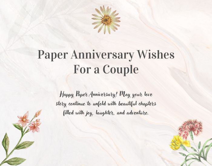 Paper Anniversary Wishes For a Couple