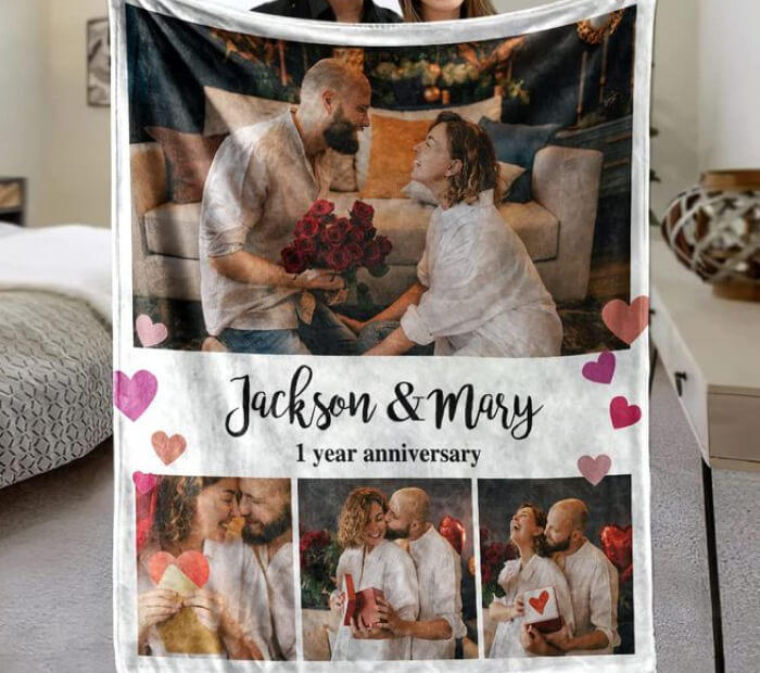 Personalized Anniversary Blanket