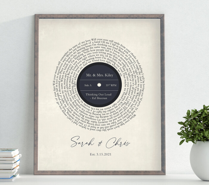 Personalized Song Lyrics Record