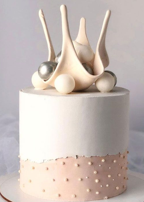 Pink & White Pearl Cake
