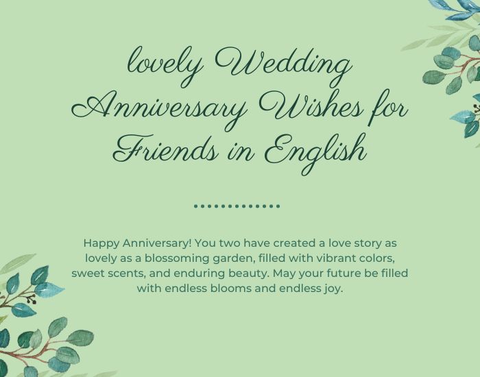 lovely Wedding Anniversary Wishes for Friends in English
