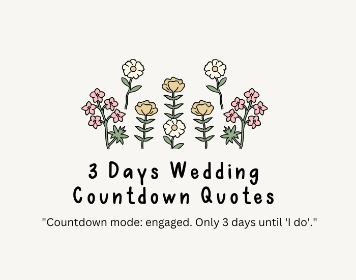 3 Days Wedding Countdown Quotes