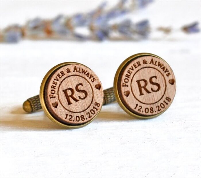 Engraved Wood Cuff Links