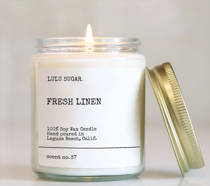 Linen and Cotton Scented Candle
