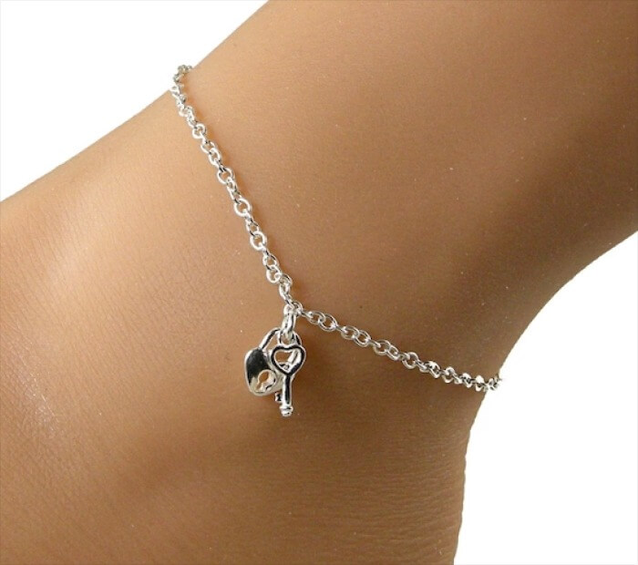 Lock and Key Charm Anklet