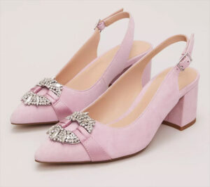 embellished block heel wedding shoes