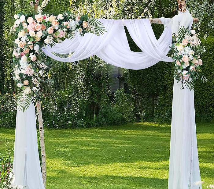 Floral Archway with Drapes