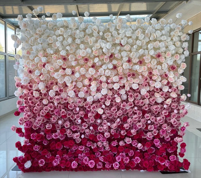 Ombre Flower Curtain Backdrop