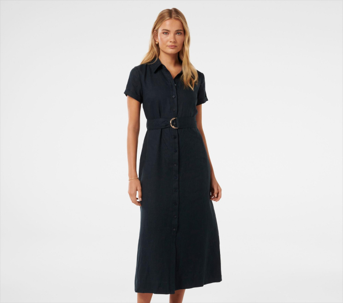 Button-Down Linen Dress
