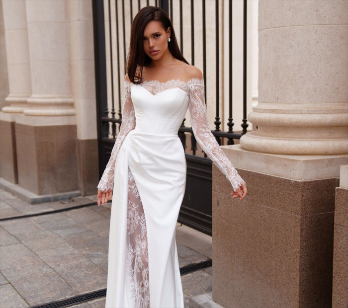Convertible Gown with Removable Sleeves