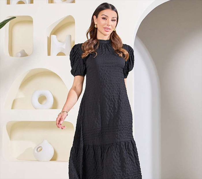 High-Neck A-Line Dress