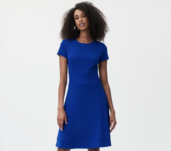 Sapphire Blue Fit-and-Flare Dress