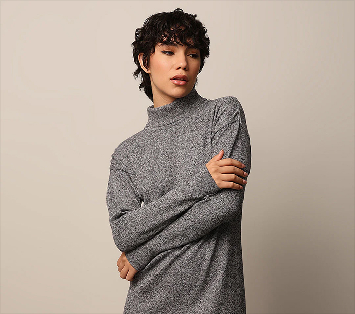 Turtleneck Sweater Dress