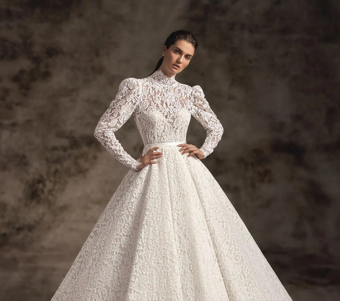 Vintage-Inspired High Neck Dress