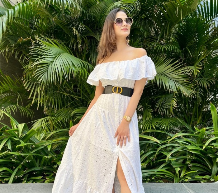 White Off-Shoulder Maxi Dress