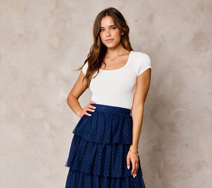 Dress with Ruffled Skirts
