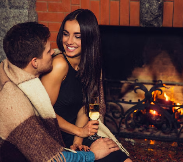Sit-by-the-Fireplace with boyfriend 