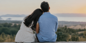 Couple sitting together and enjoying a peaceful moment