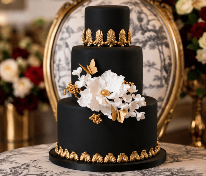 Black and Pearl Statement Wedding Cake Statement - Happy Wedding App Black and Pearl Statement Wedding Cake Statement