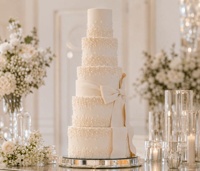 Five Tier Luxury Pearl Wedding Cake - Happy Wedding App Five Tier Luxury Pearl Wedding Cake