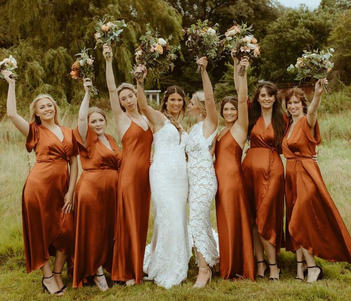 Burnt Sienna bridesmaid dress