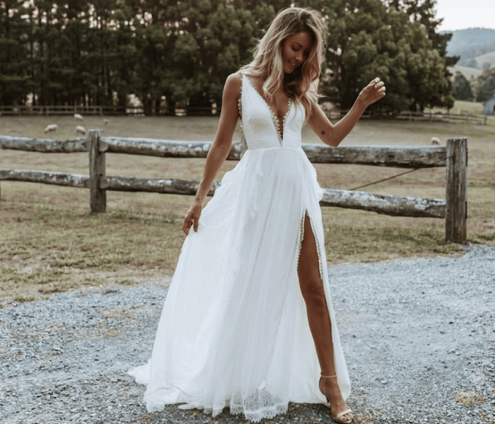 Casual White Wedding Dress