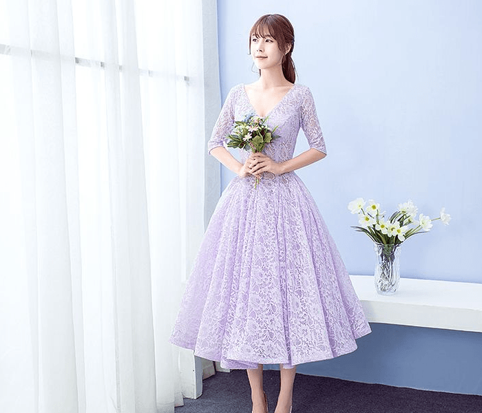 Dusty Mauve Floral Chiffon Dress