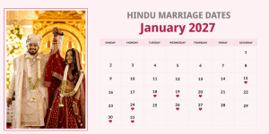 Hindu Marriage Dates in January 2027 Shubh Muhurat