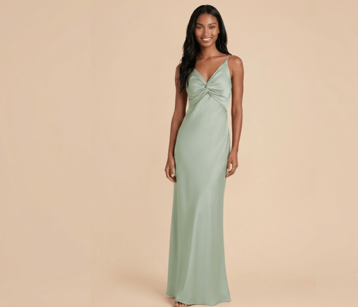 Sage Green Satin Slip Dress