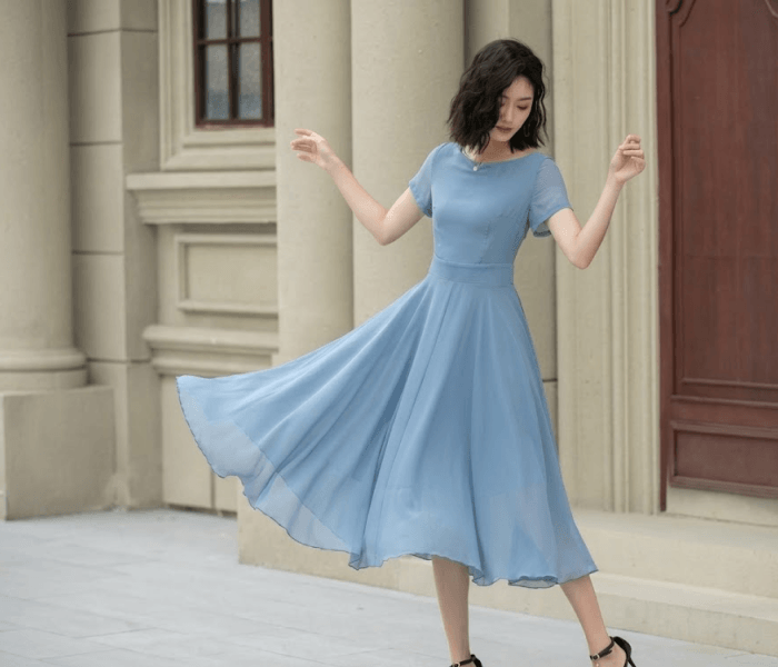 Seafoam Blue Chiffon Beach Dress