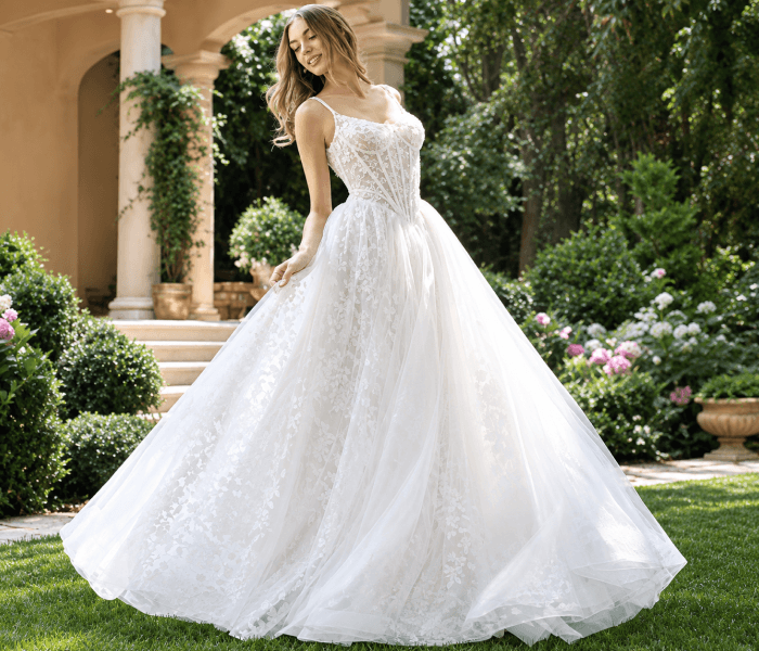 Wedding Dress with a Flowing Skirt