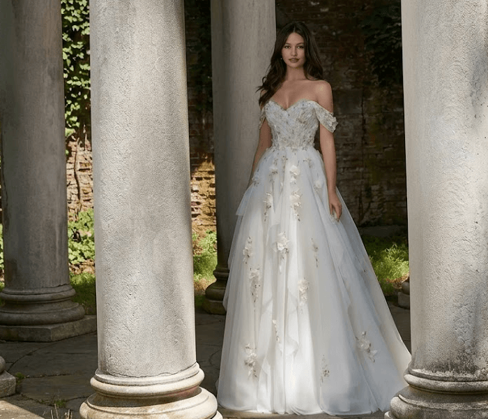 Whimsical Botanical Embroidered Wedding Dress