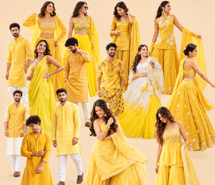 Haldi - Happy Wedding App Haldi outfit for indian wedding guest